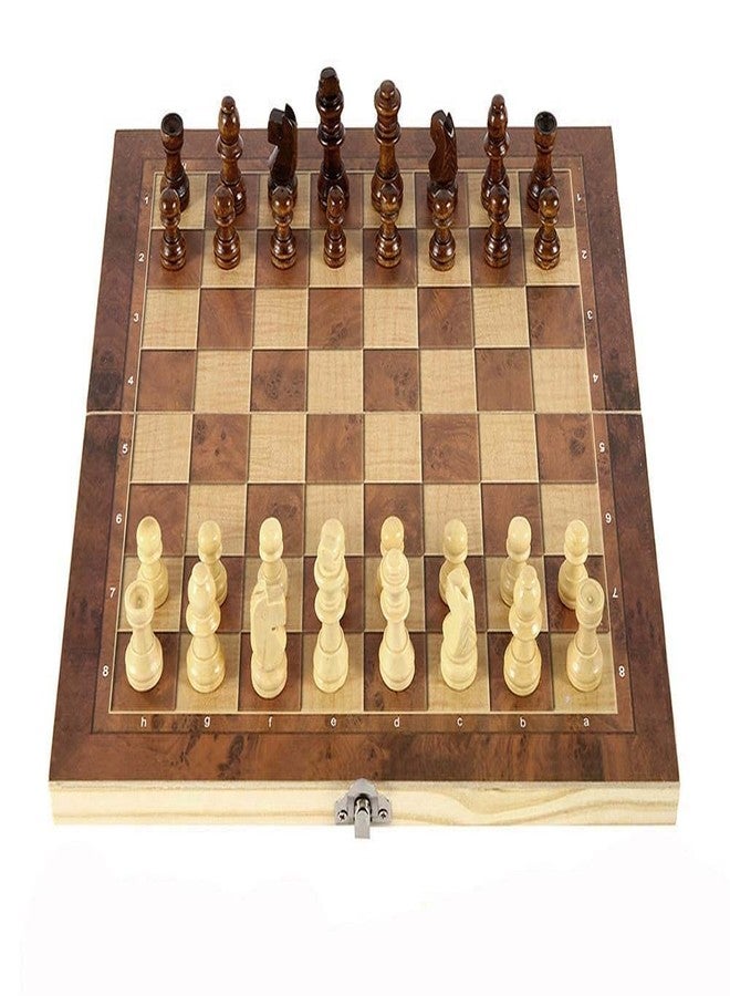 SPOCCO | 15"X15" Inch Wooden Foldable Chess Board Storage Set with 32 Wooden Chess Coins | Brain Game | Indoor, Outdoor & Travel Chess Game for Kids, Adults and Beginners for | CB96 - Image 2